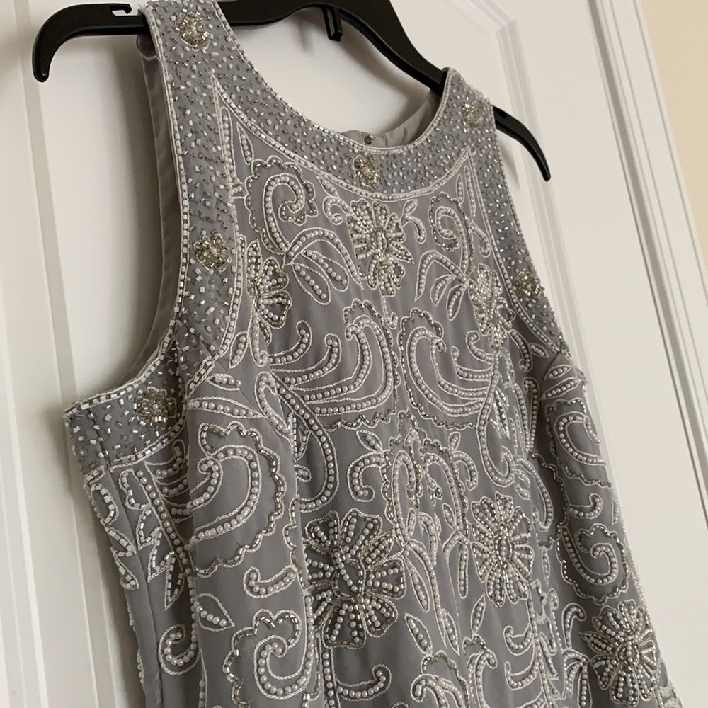 JKARA beaded evening dress and scarf - Picture 3 of 11